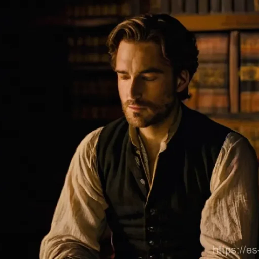 뮤지컬 배우가 출연한 대표작 분석 - **Prompt 1: The Actor's Immersion**
"A male actor, mid-30s, with intense focus, sits alone in a ...