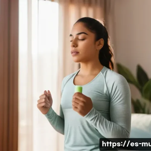 뮤지컬 배우 실기시험 준비 팁 - A focused young Hispanic female singer practicing diaphragmatic breathing and vocal warm-up exercise...